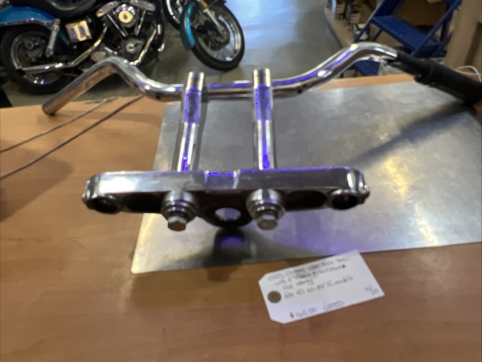 Chrome Upper Triple Tree With 6” Risers & Handlebar For