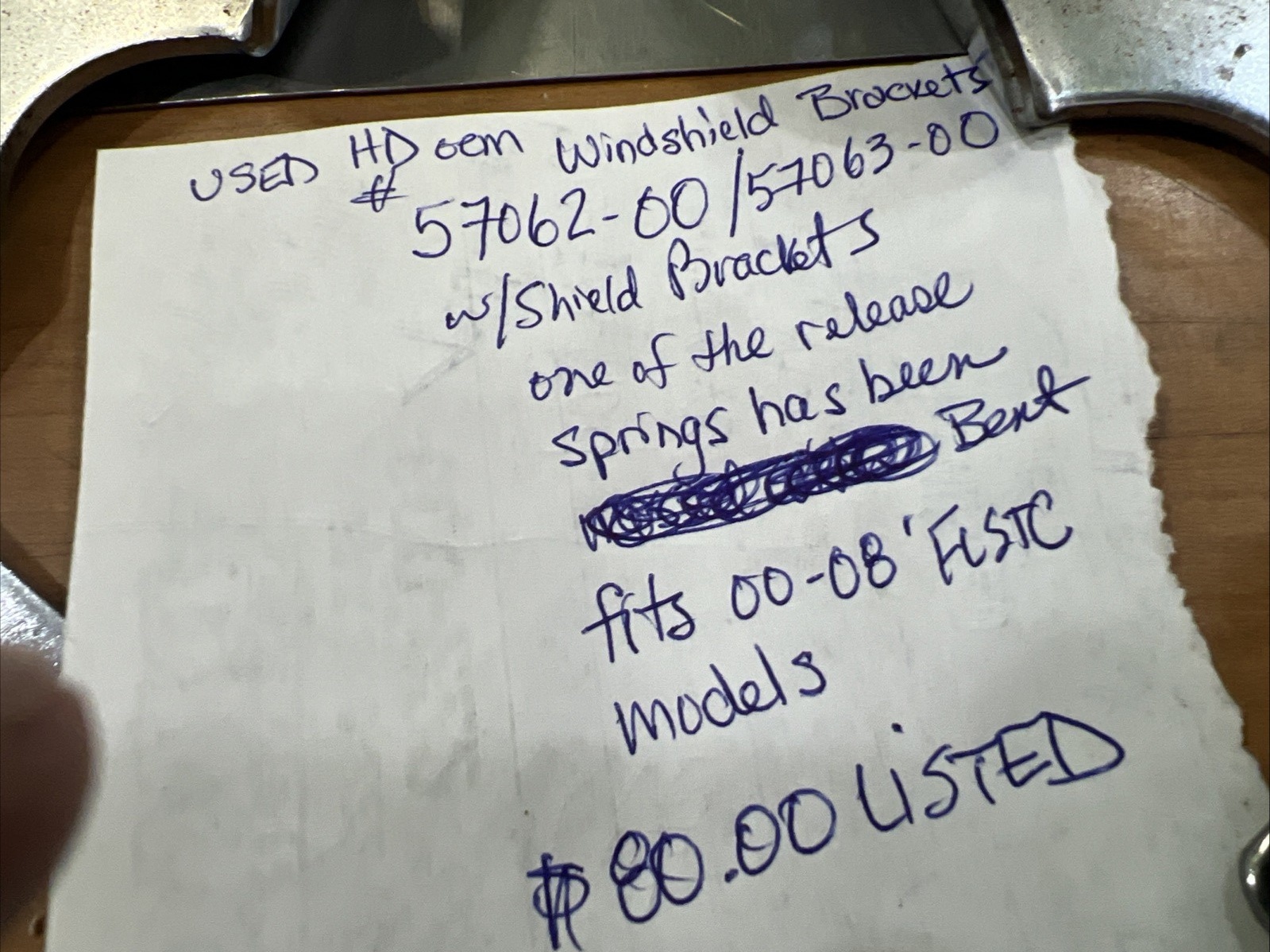 Harley Davidson oem Windshield Brackets #57062-00/57063-00