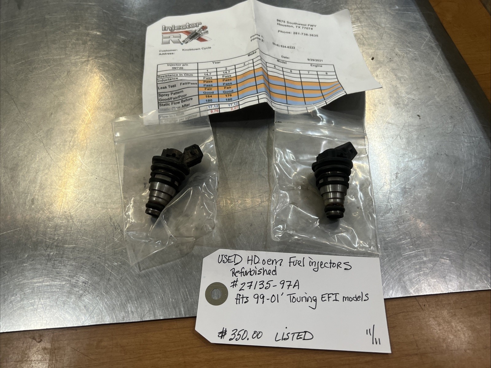 Harley Davidson oem Fuel Injectors Refurbished #27135-97A