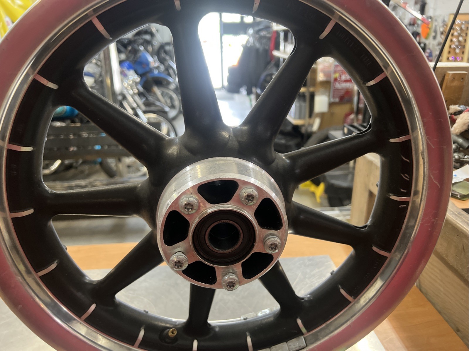 Harley Davidson oem 9-Spoke Front Wheel Black #43345-00