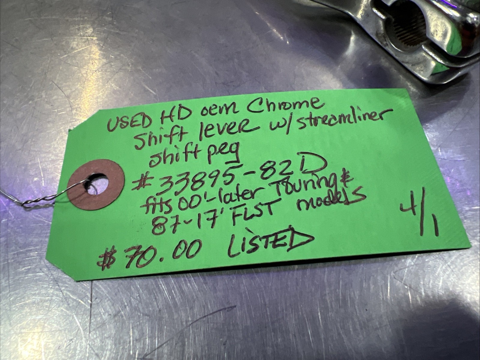 Harley Davidson oem Chrome Shift Lever W/Streamliner Shift