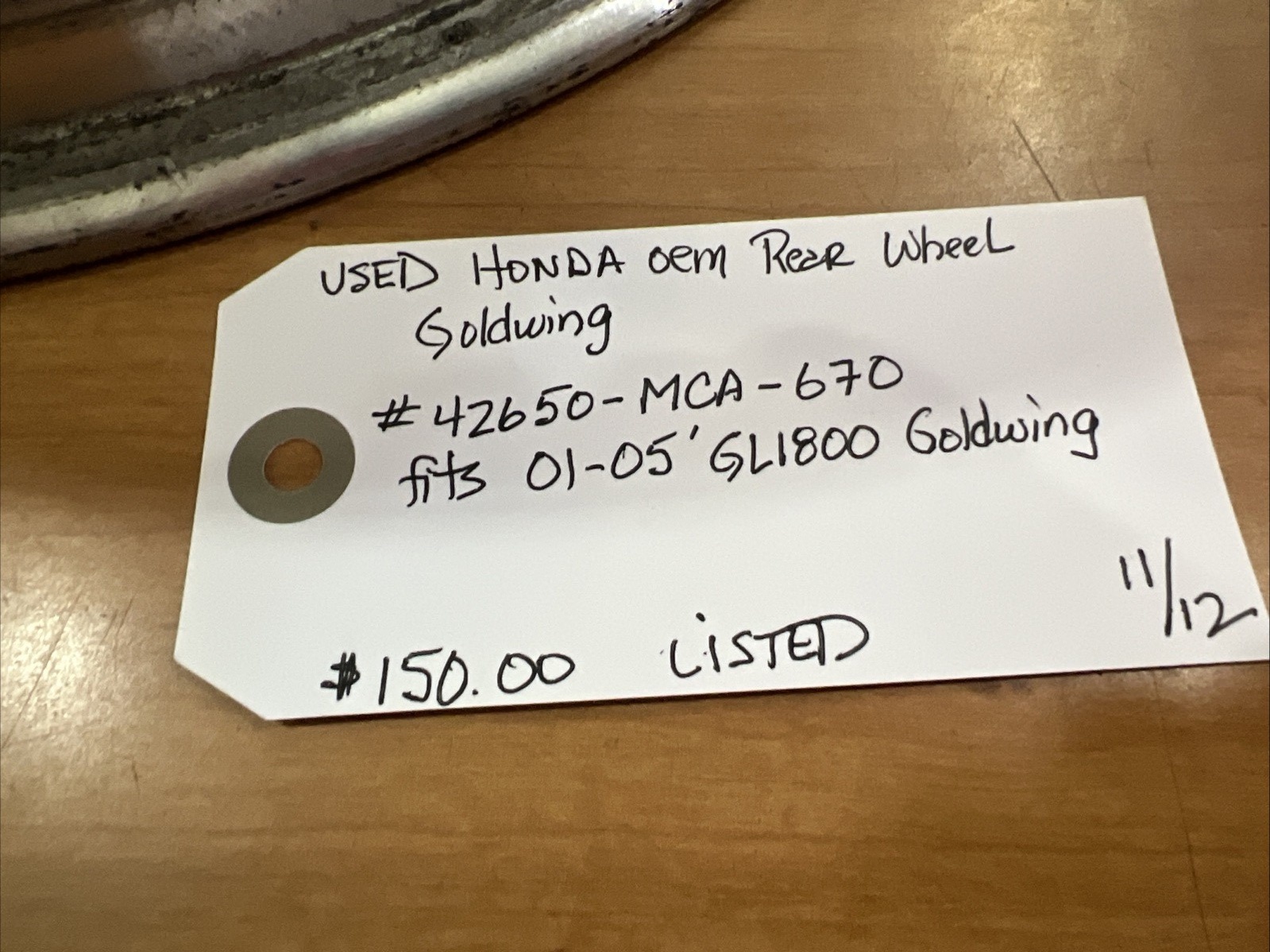 oem Rear Wheel Goldwing #42650-MCA-670 | Knobtown Cycle