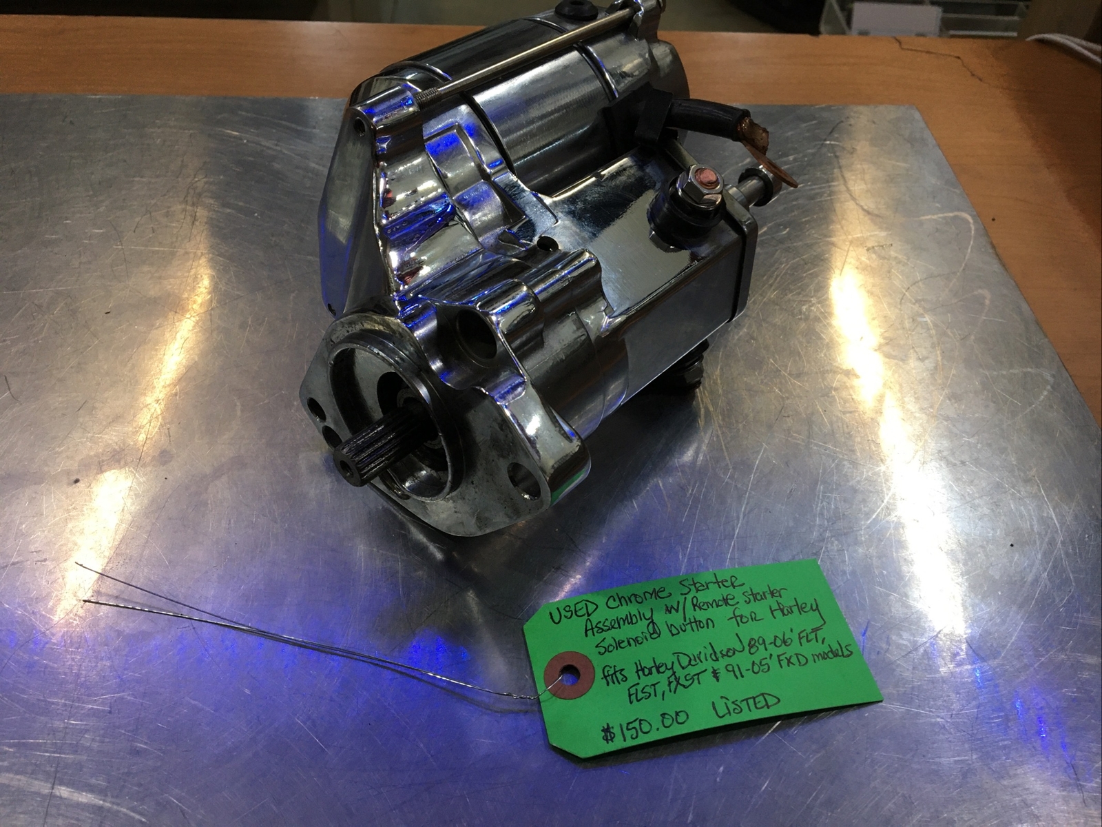 Chrome Starter Assembly W/Remote Starter Solenoid Button For