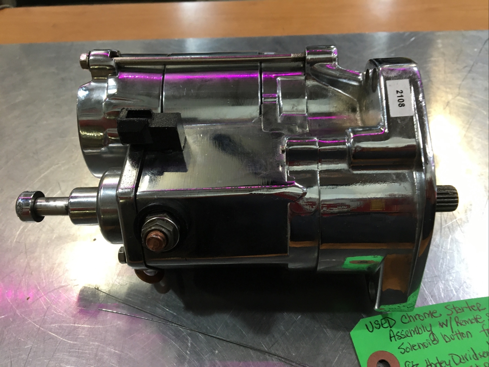 Chrome Starter Assembly W/Remote Starter Solenoid Button For