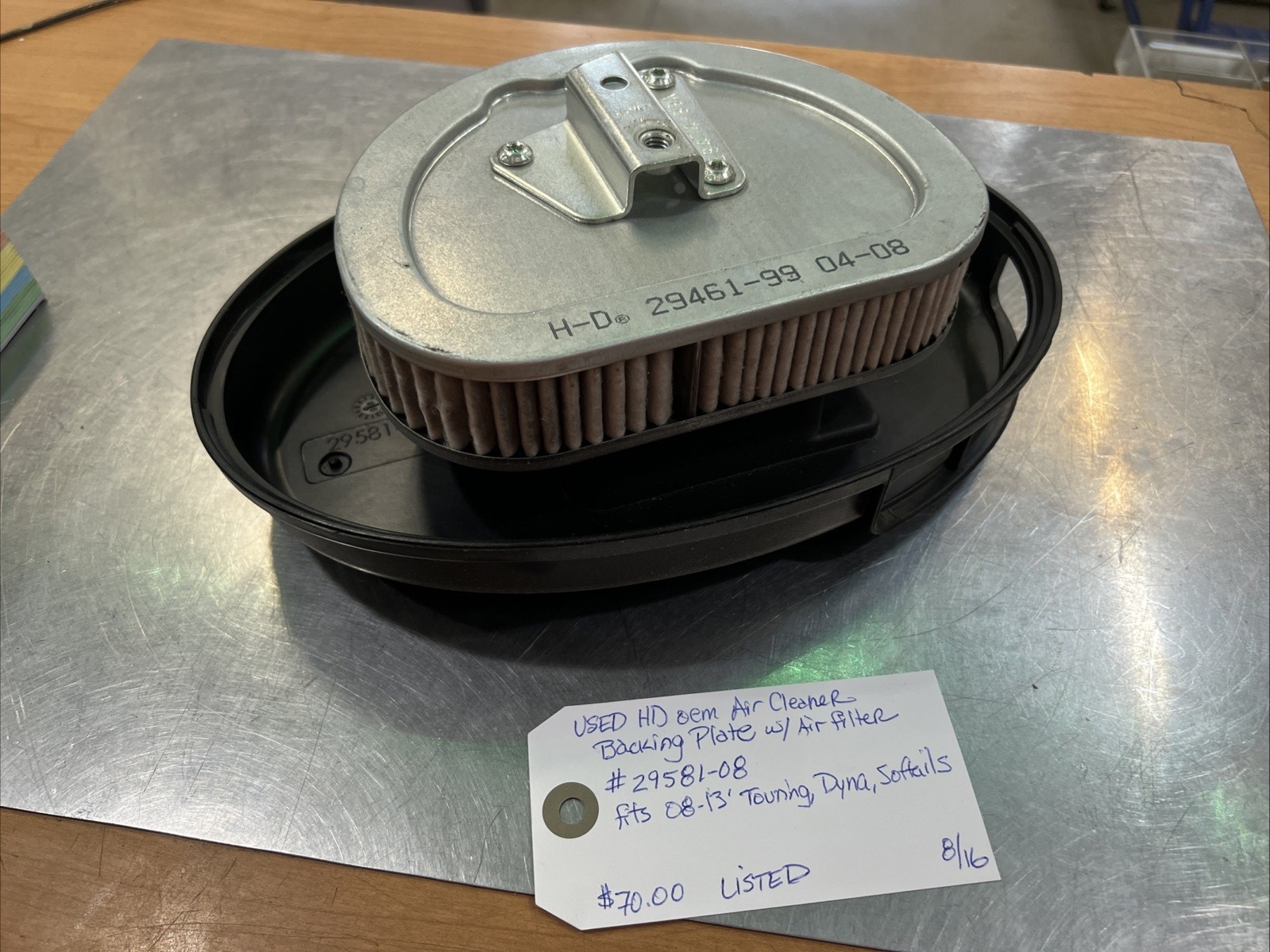 Harley Davidson oem Air Cleaner Backing Plate W/Air Filter