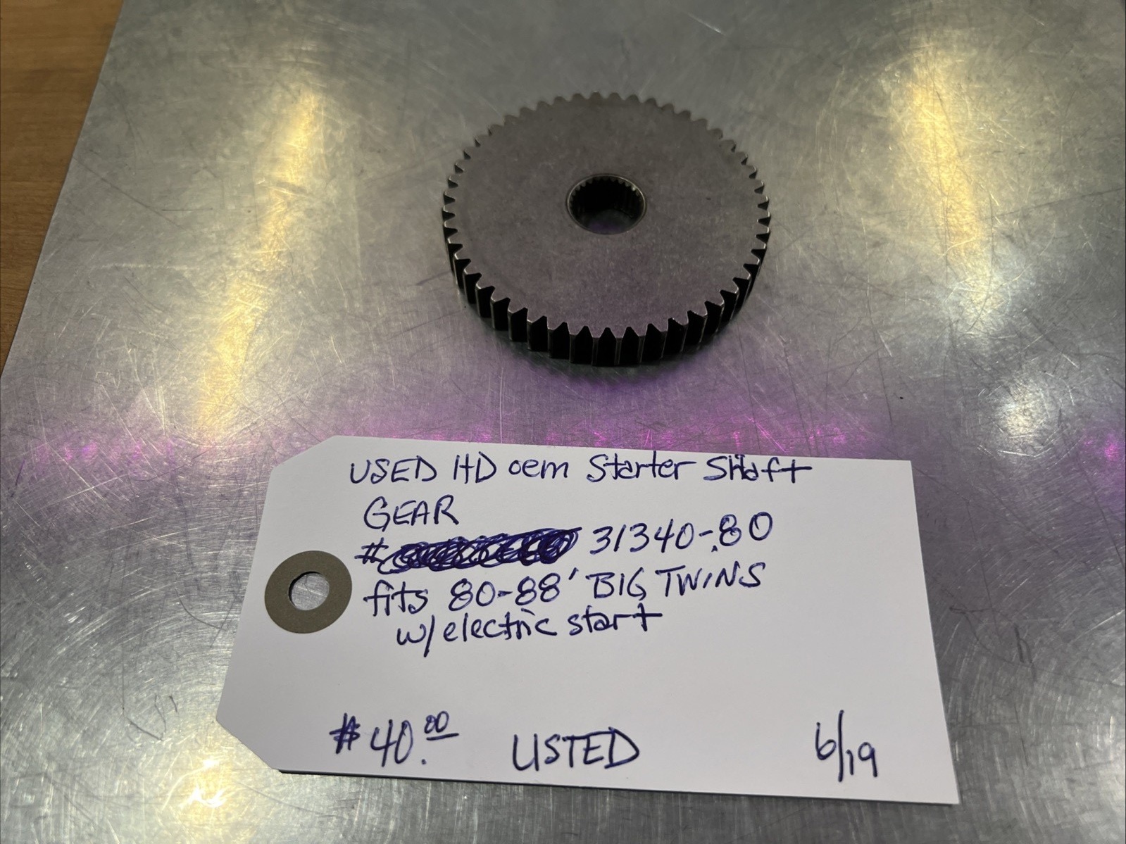 Harley Davidson oem Starter Shaft Gear #31340-80