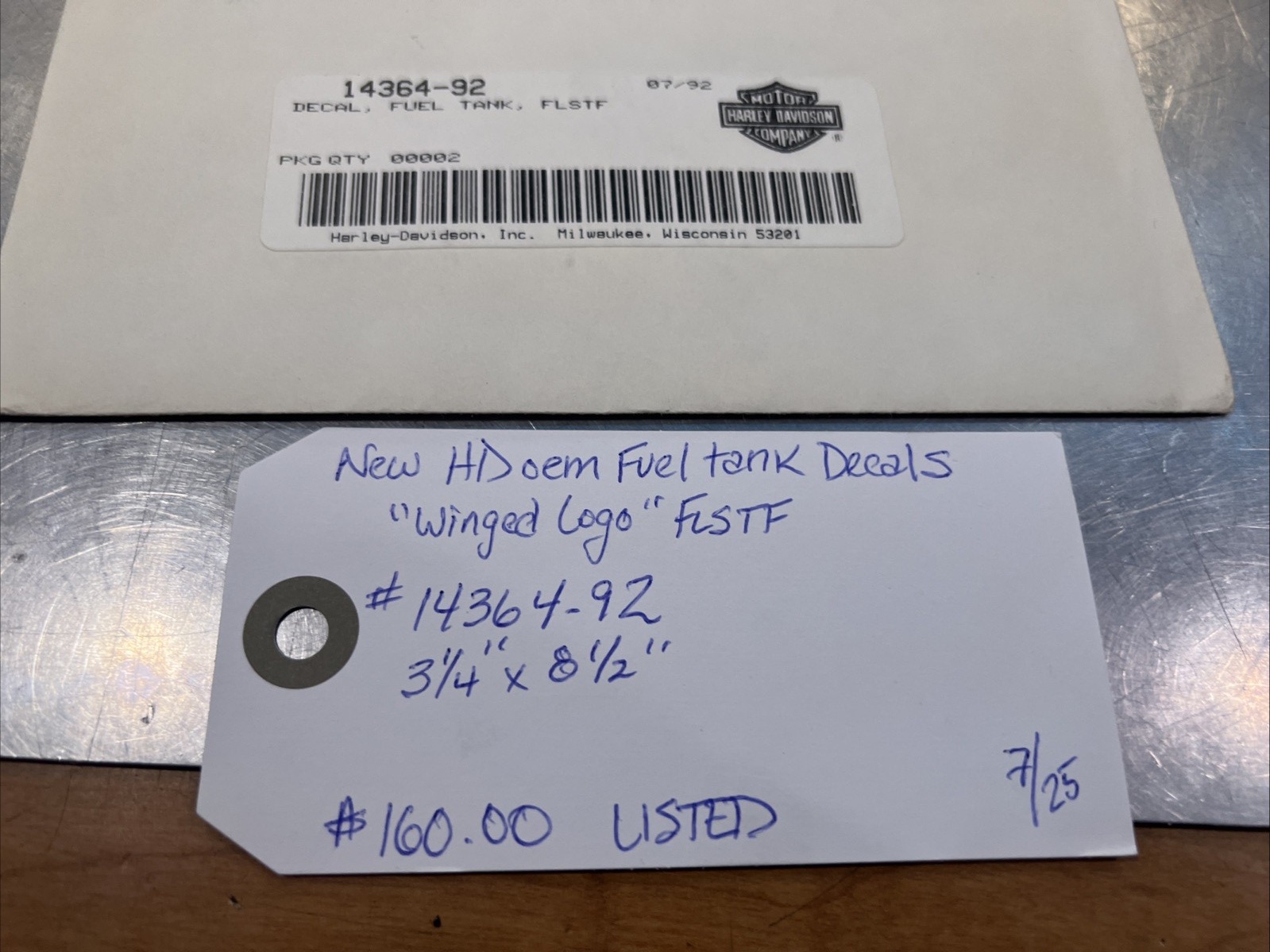 Harley Davidson oem Fuel Tank Decals “winged Logo”