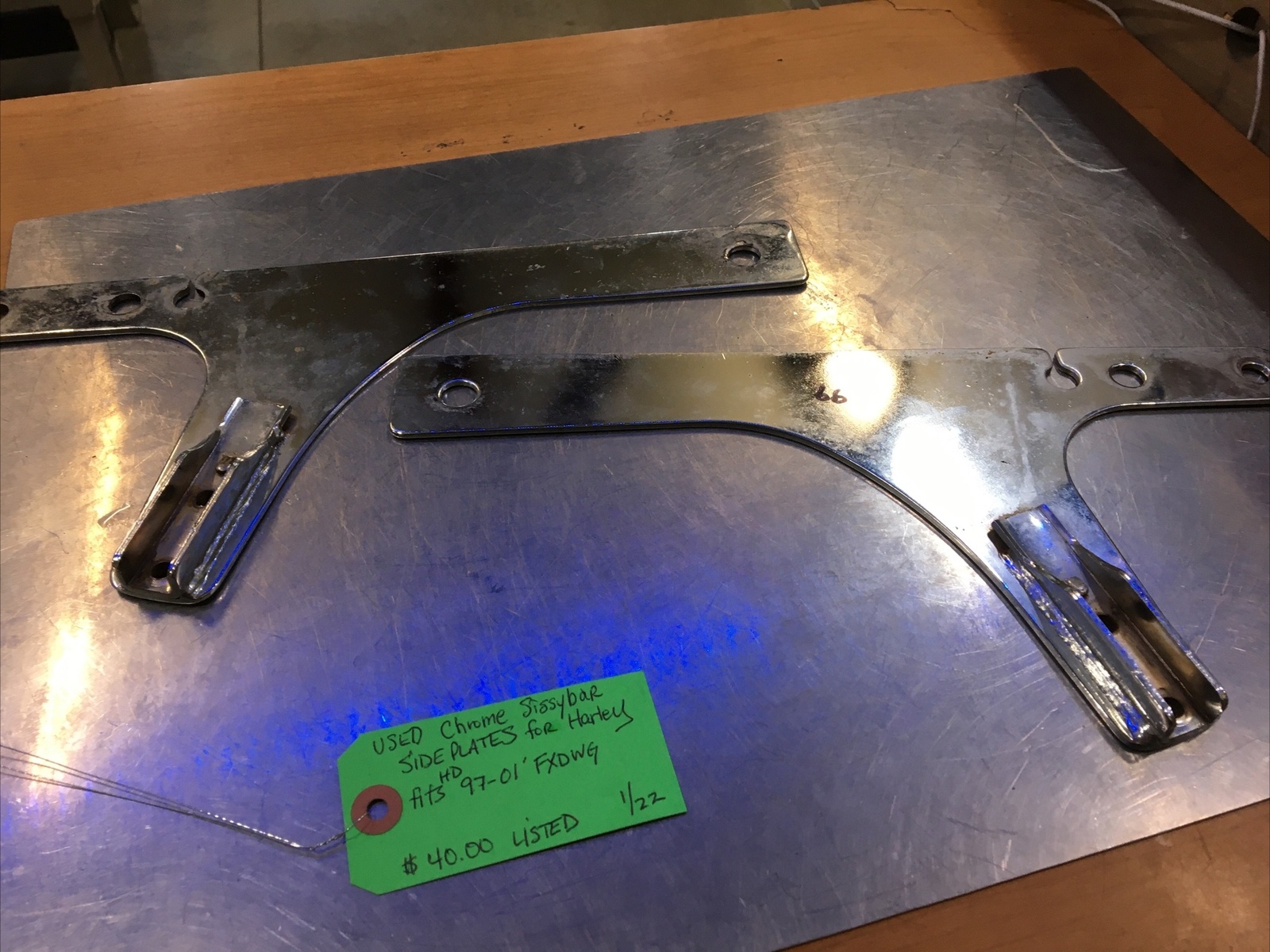 Chrome Sissybar Sideplates For Harley  | Knobtown Cycle