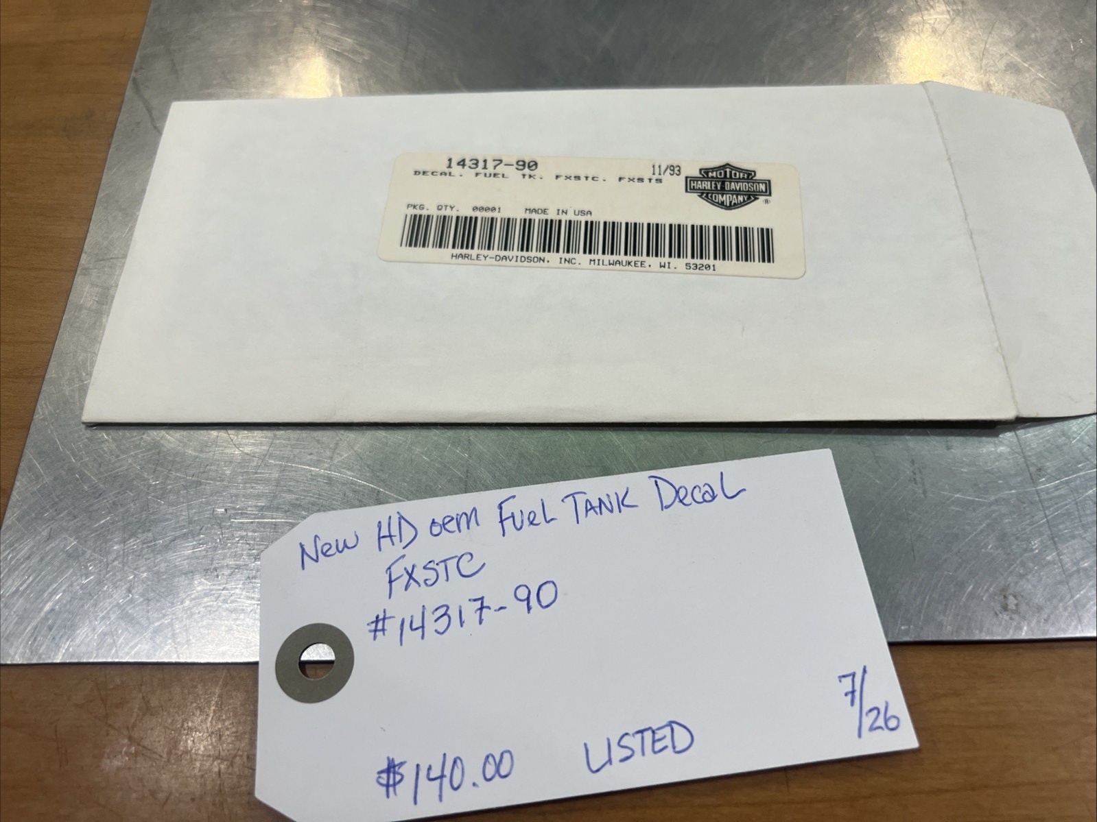 Harley Davidson oem Fuel Tank Decal FXSTC #14317-90