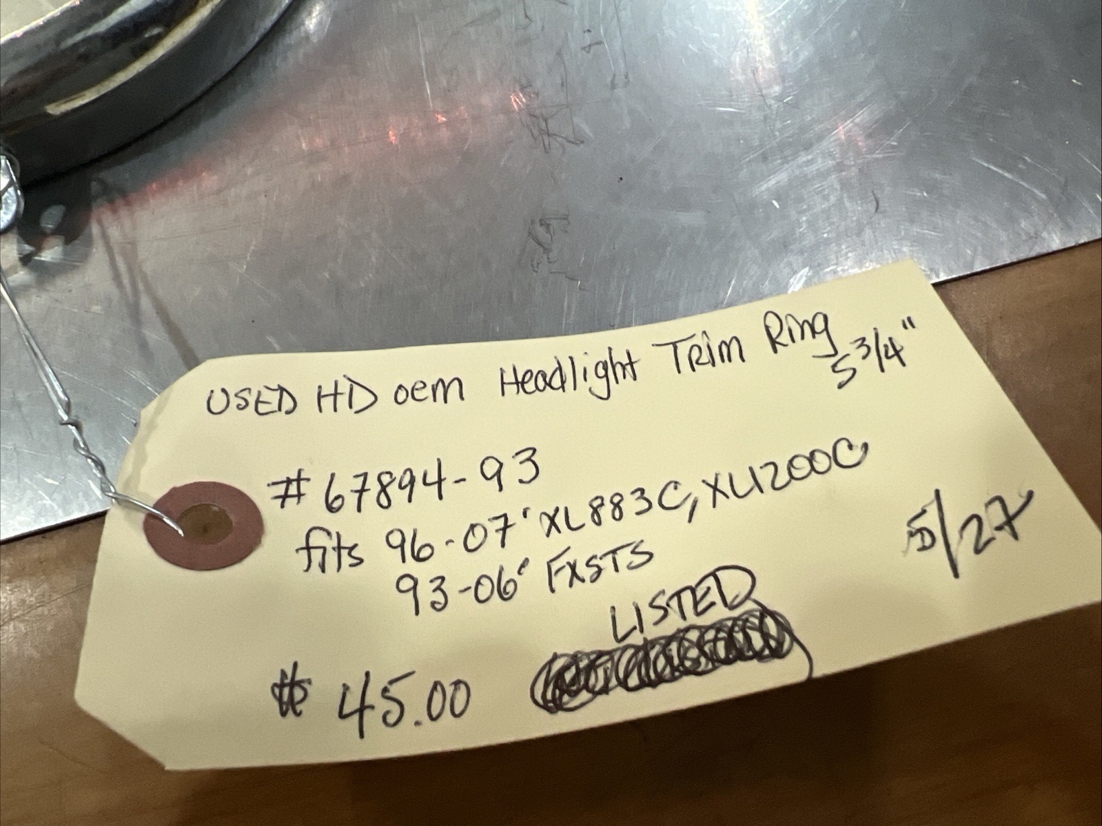 Harley Davidson oem Headlight Trim Ring 5-3/4” #67894-93