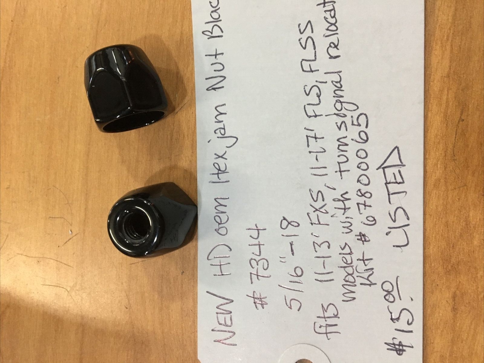 Harley Davidson OEM Hex jam nuts black #7344