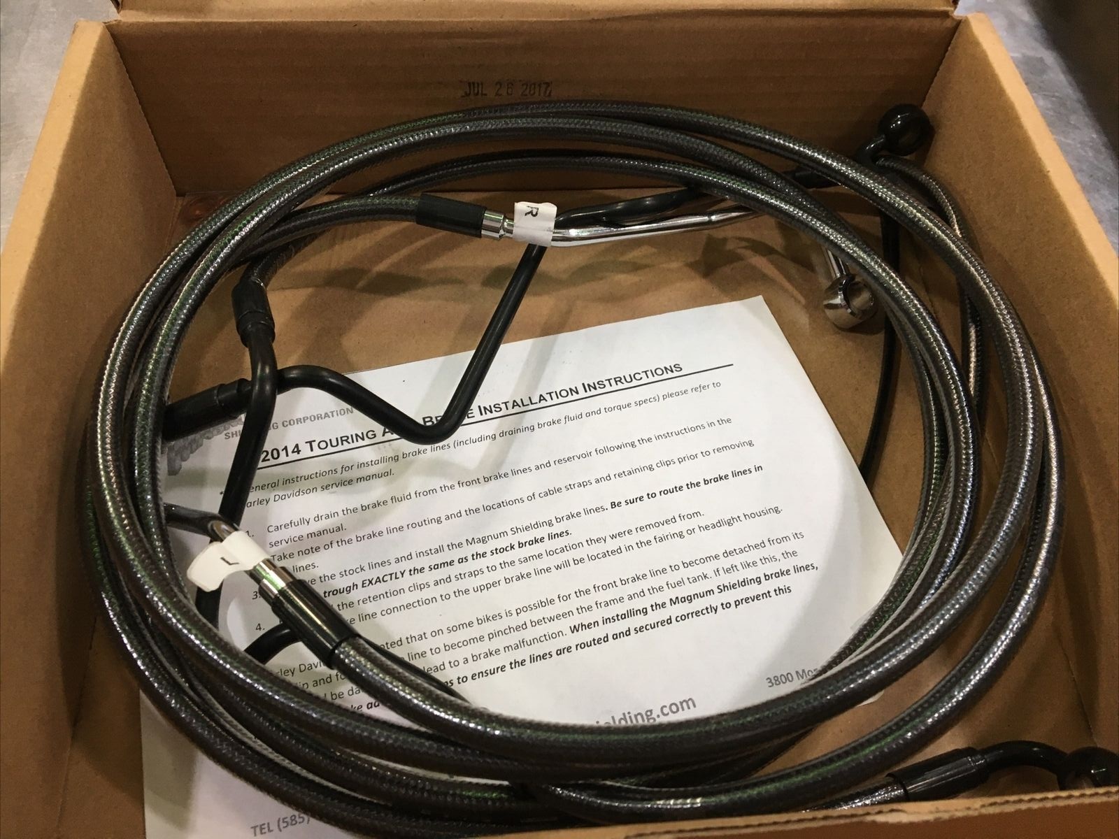 SHIELDING Black Pearl Front Lower Brake Line Kit #1741-4063