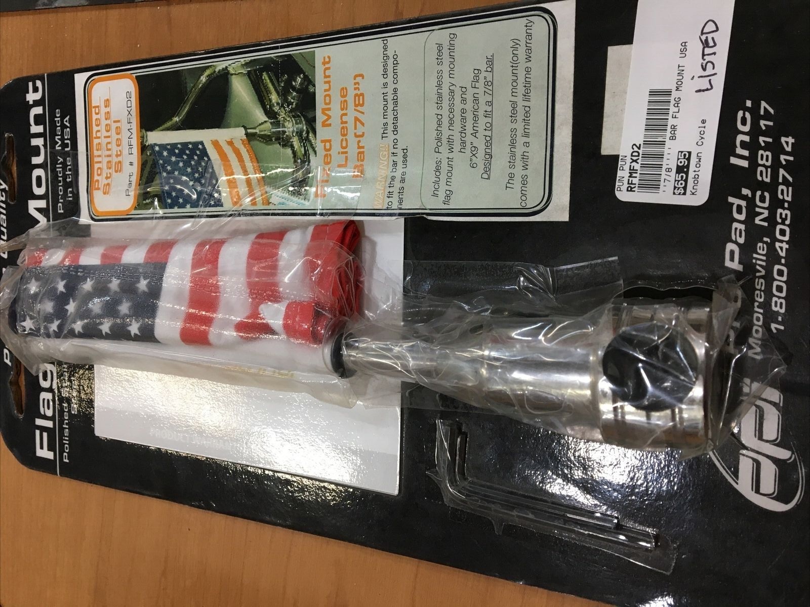 Fixed Flag Mount With Flag #RFMFXD2 | Knobtown Cycle