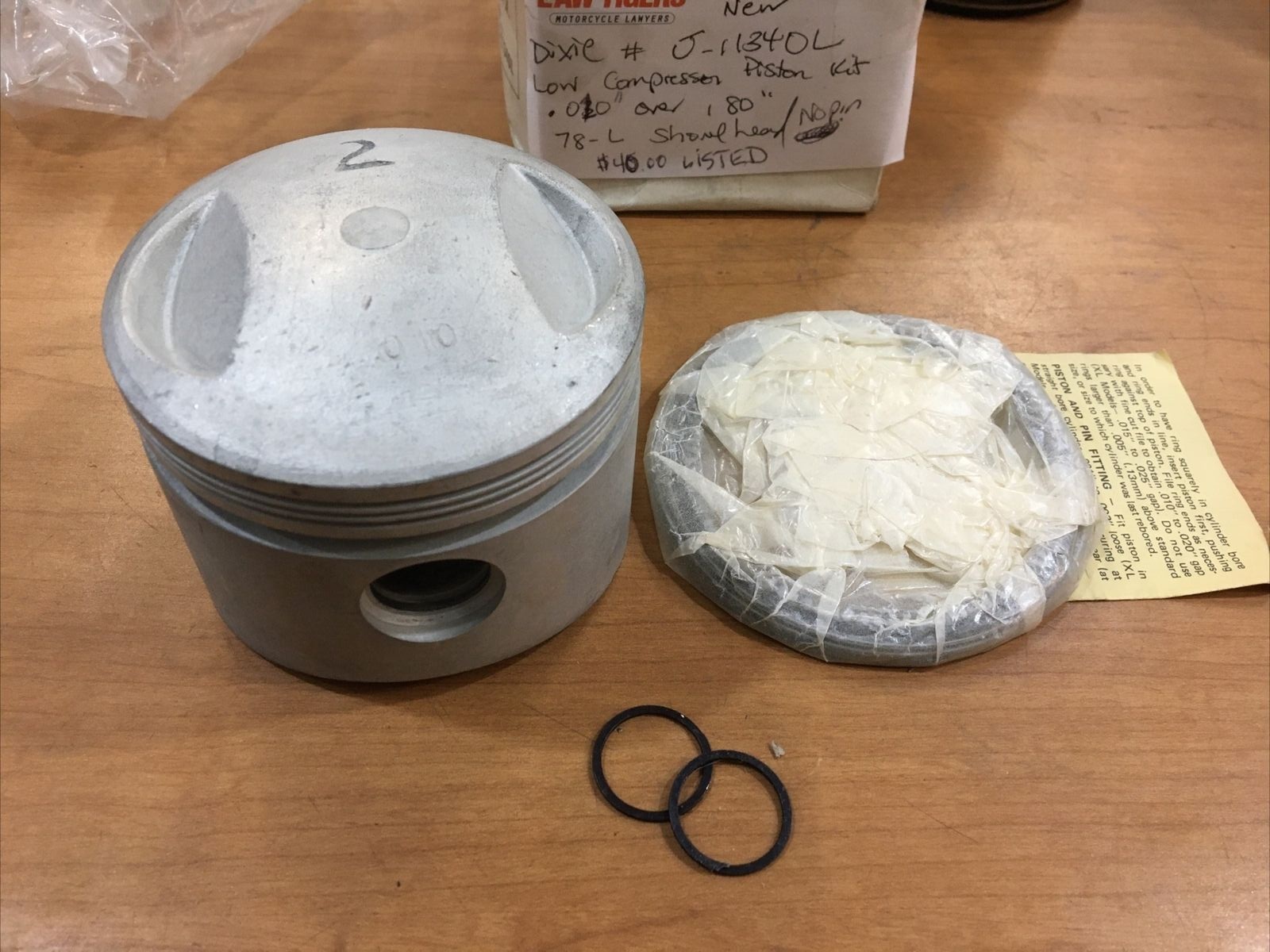 3.498” low compression piston #J-11340L | Knobtown Cycle