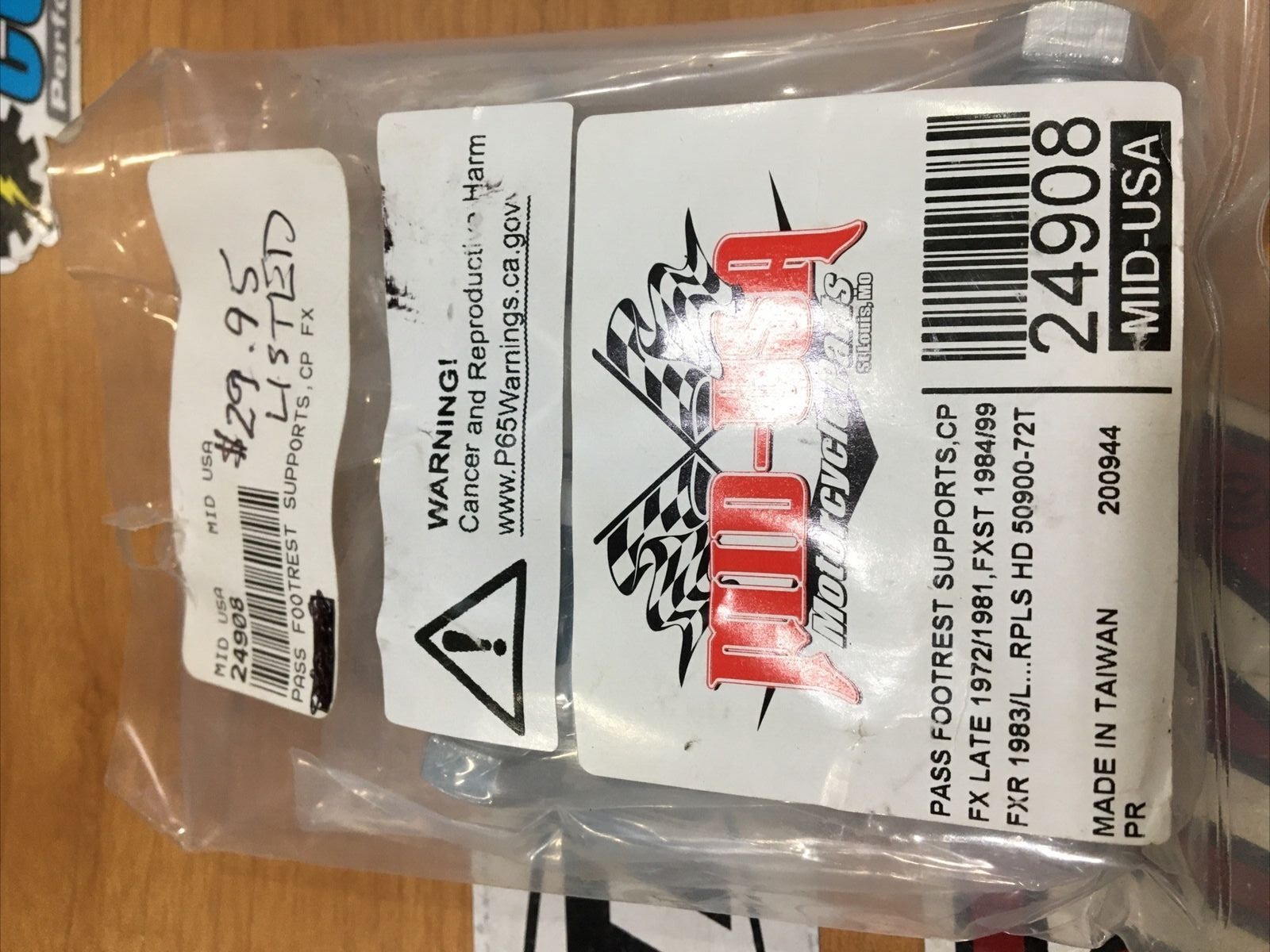 Chrome Passenger Footpeg Supports For Harley #24908