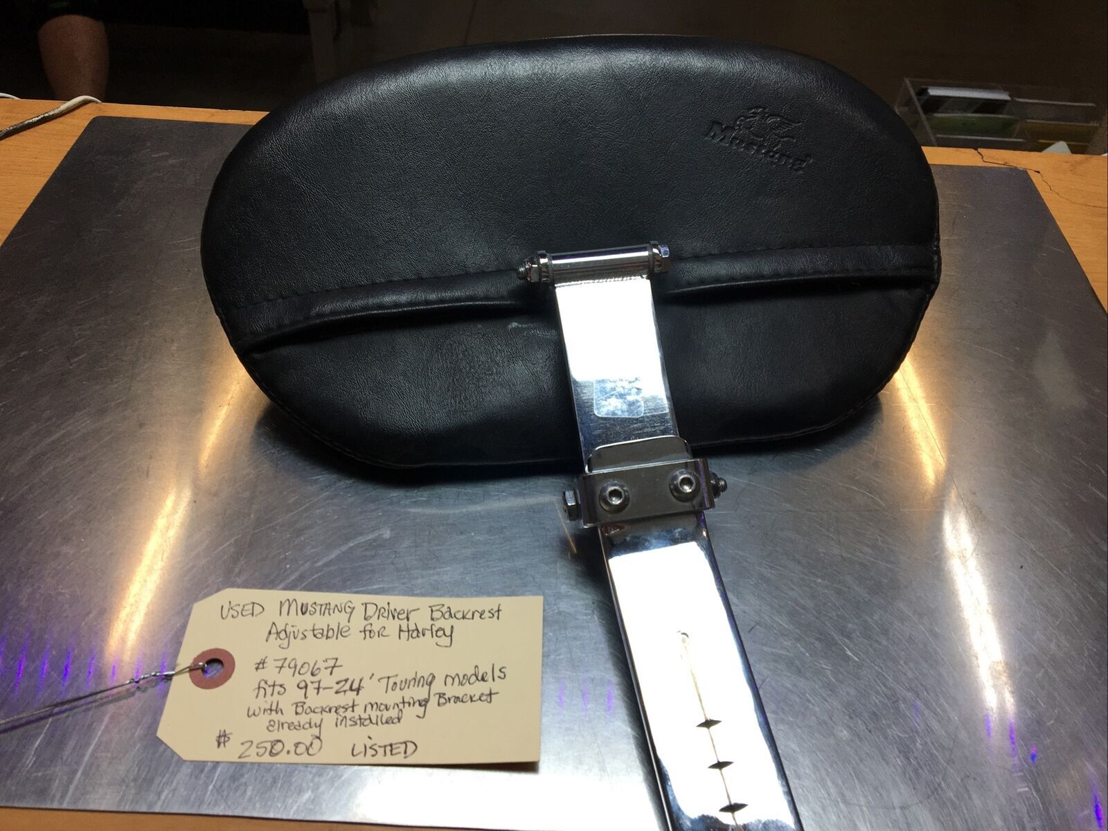 Mustang Driver Backrest Adjustable For Harley #79067