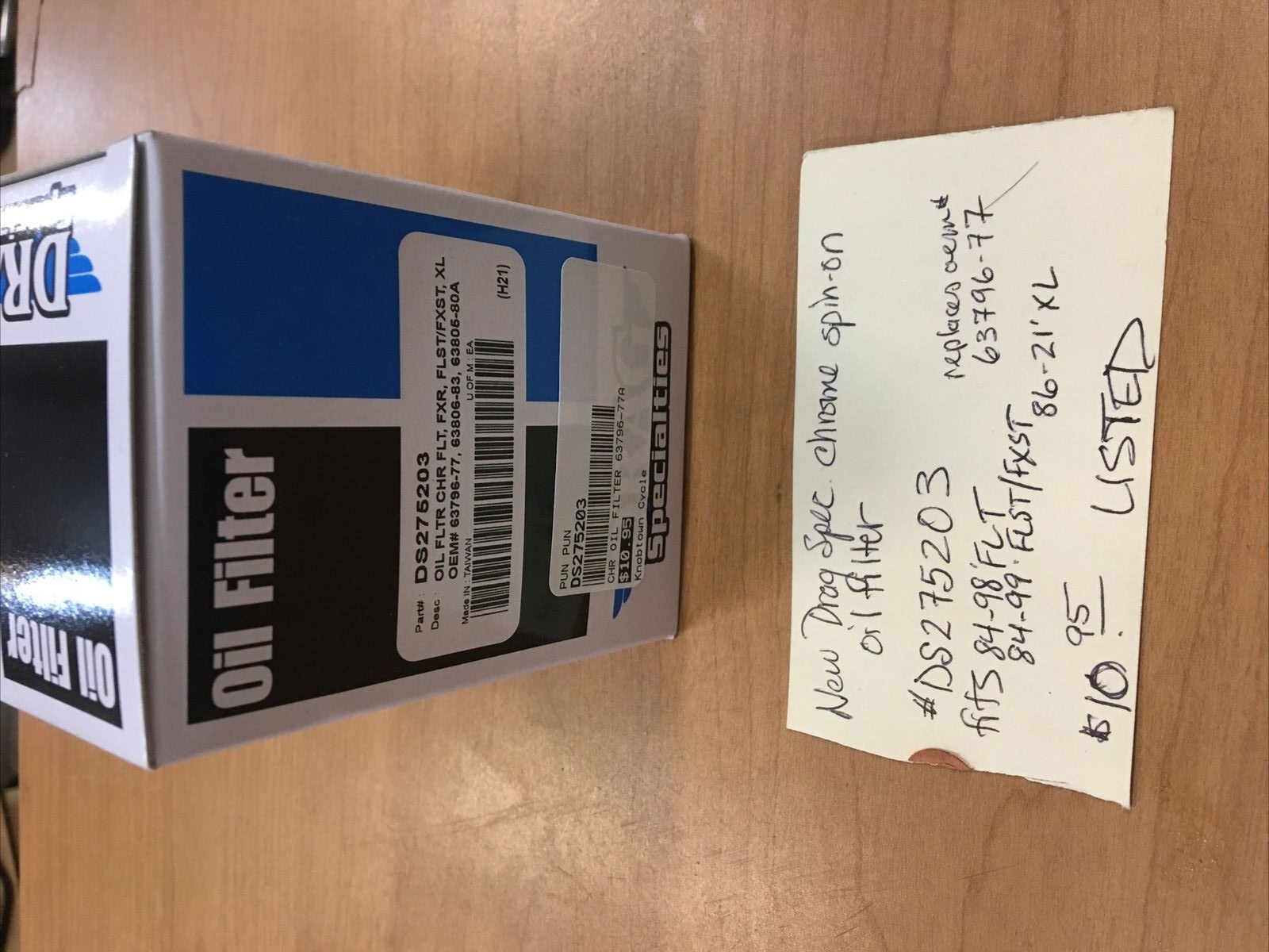 chrome spin-on oil filter for Harley #DS275203