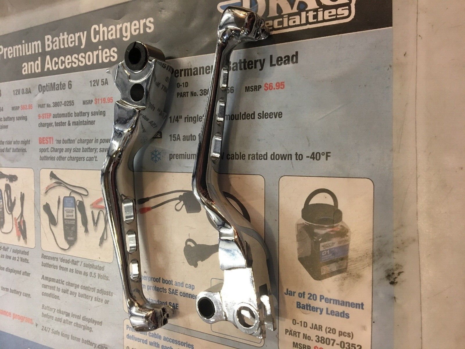 Slotted Cut Out Skeleton Skull Chrome Hand Levers for Harley