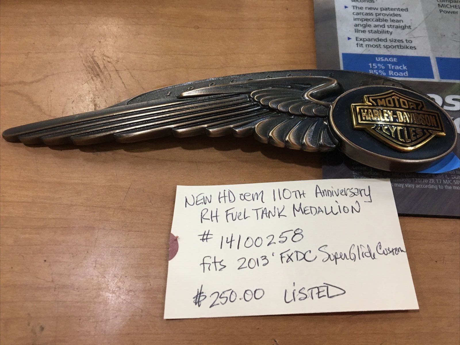 Harley Davidson oem 110TH Anniversary RH Fuel Tank Medallion