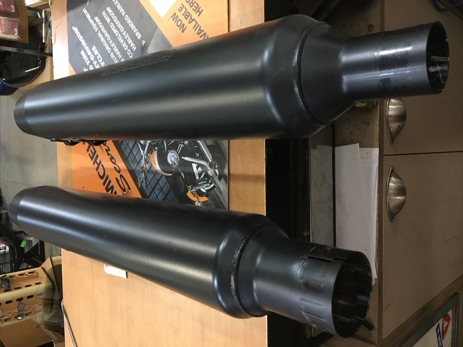 Harley Davidson OEM Black mufflers #64900765/64900766