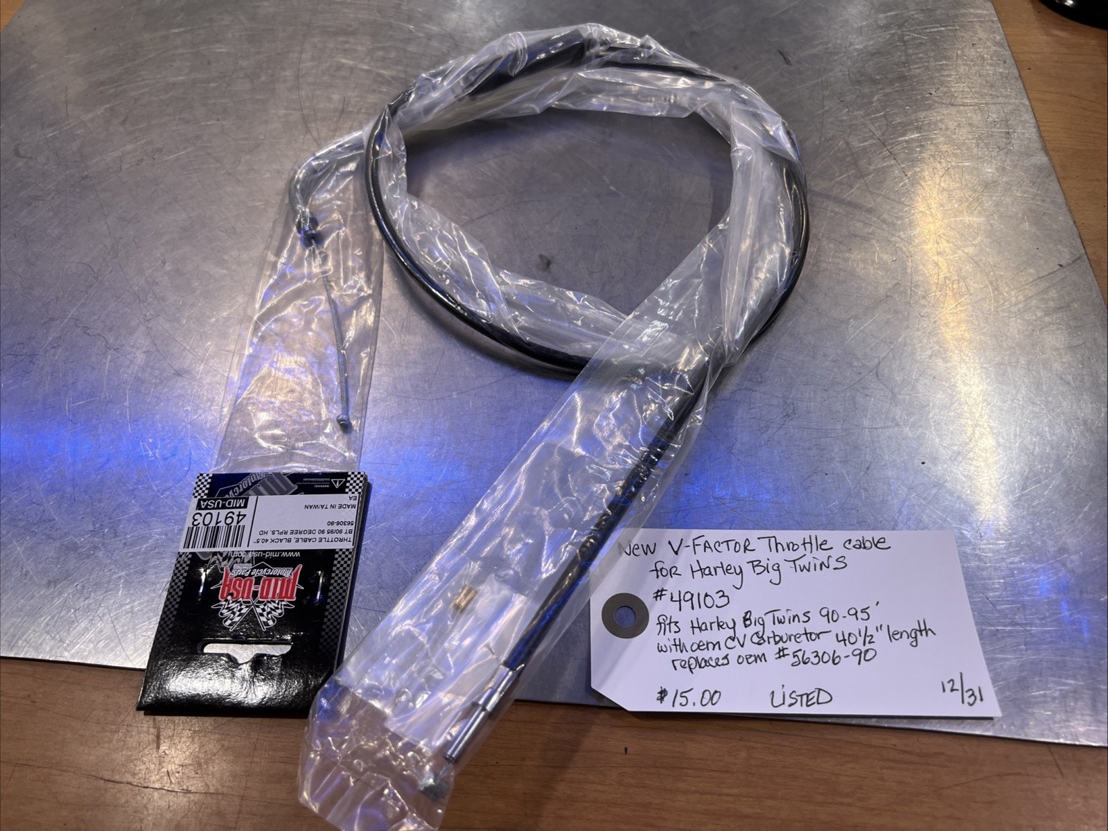 Throttle Cable For Harley Big Twins #49103 | Knobtown Cycle