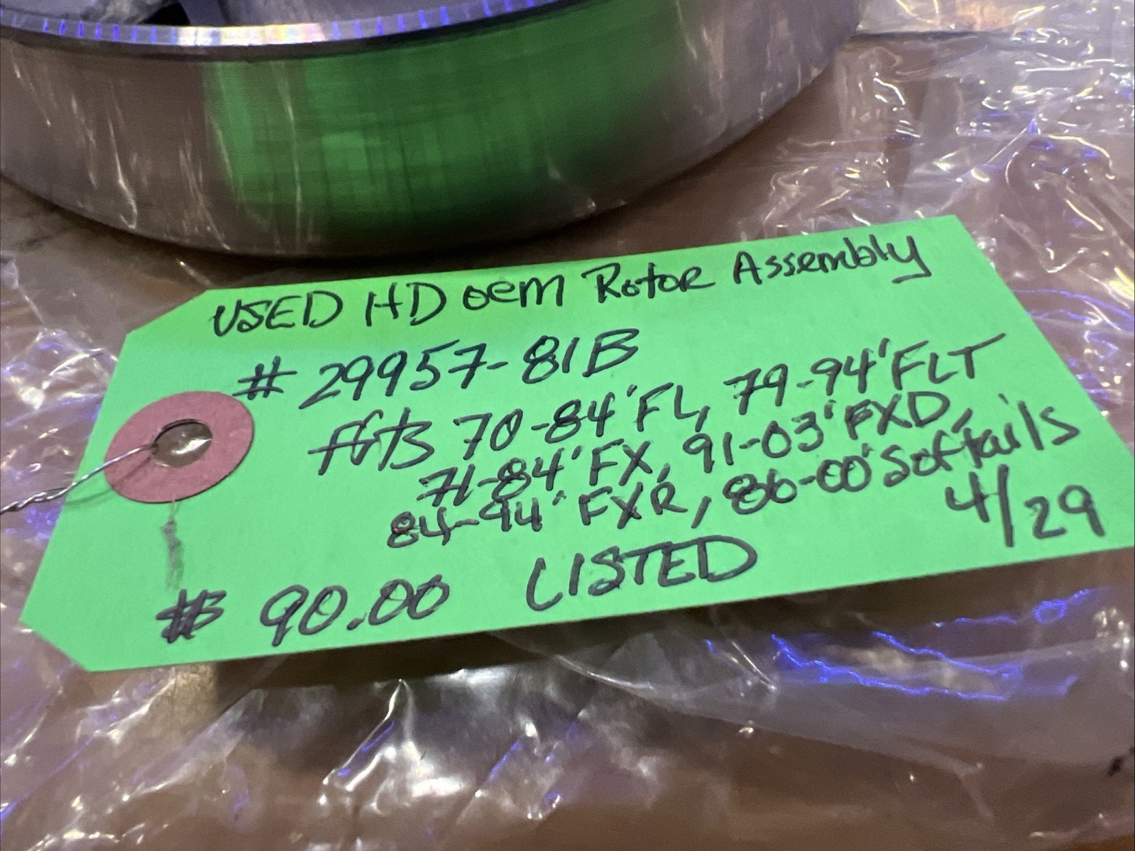 Harley Davidson oem Rotor Assembly #29957-81B