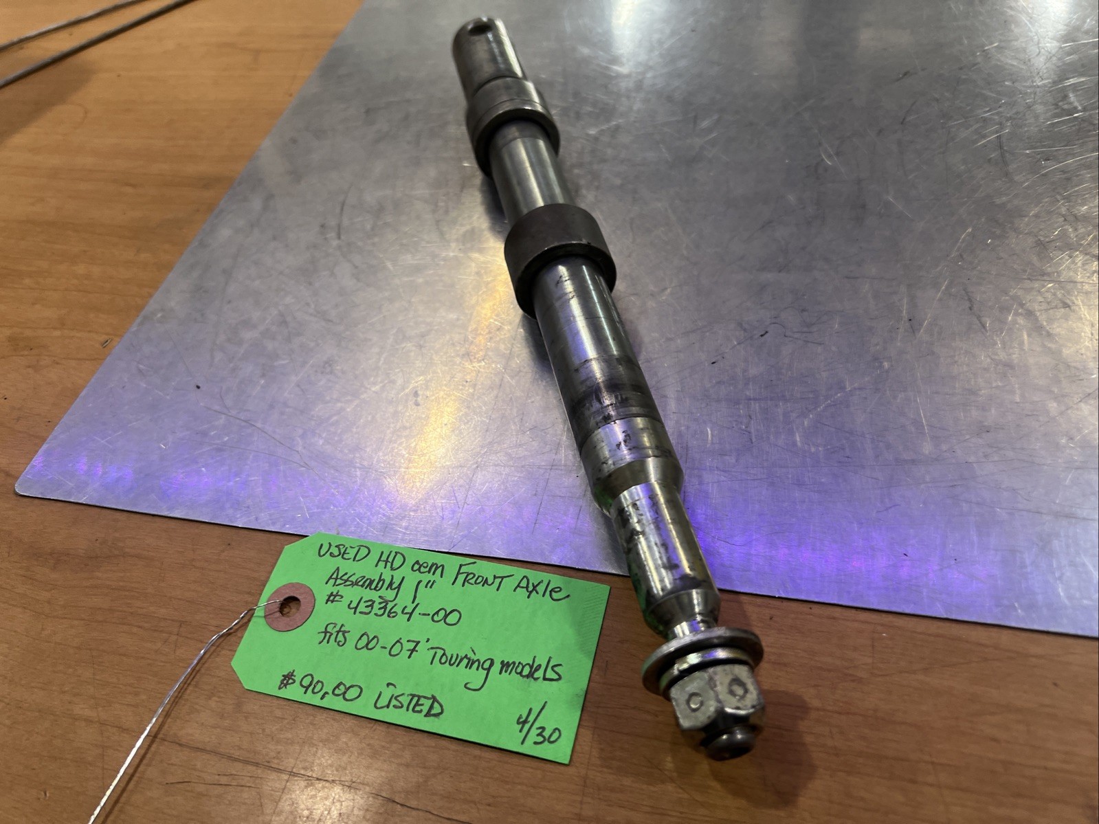 Harley Davidson oem Front Axle Assembly 1” #43364-00