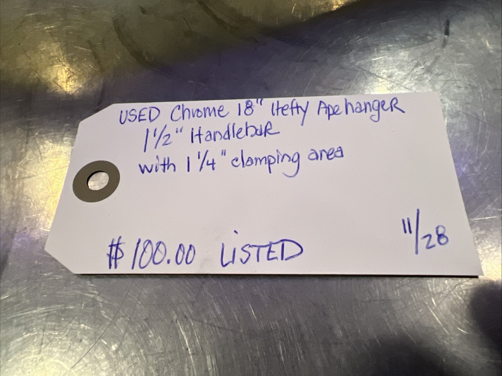 Chrome 18” Hefty Ape Hanger 1-1/2” Handlebar