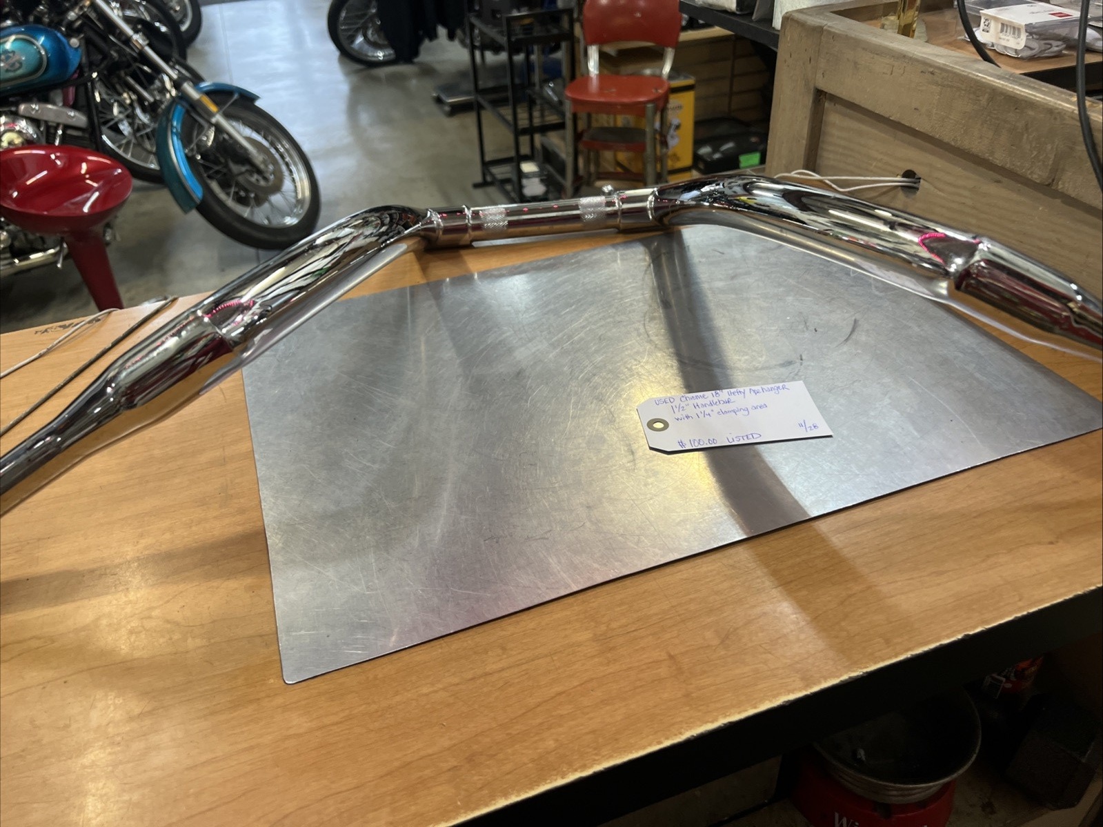 Chrome 18” Hefty Ape Hanger 1-1/2” Handlebar