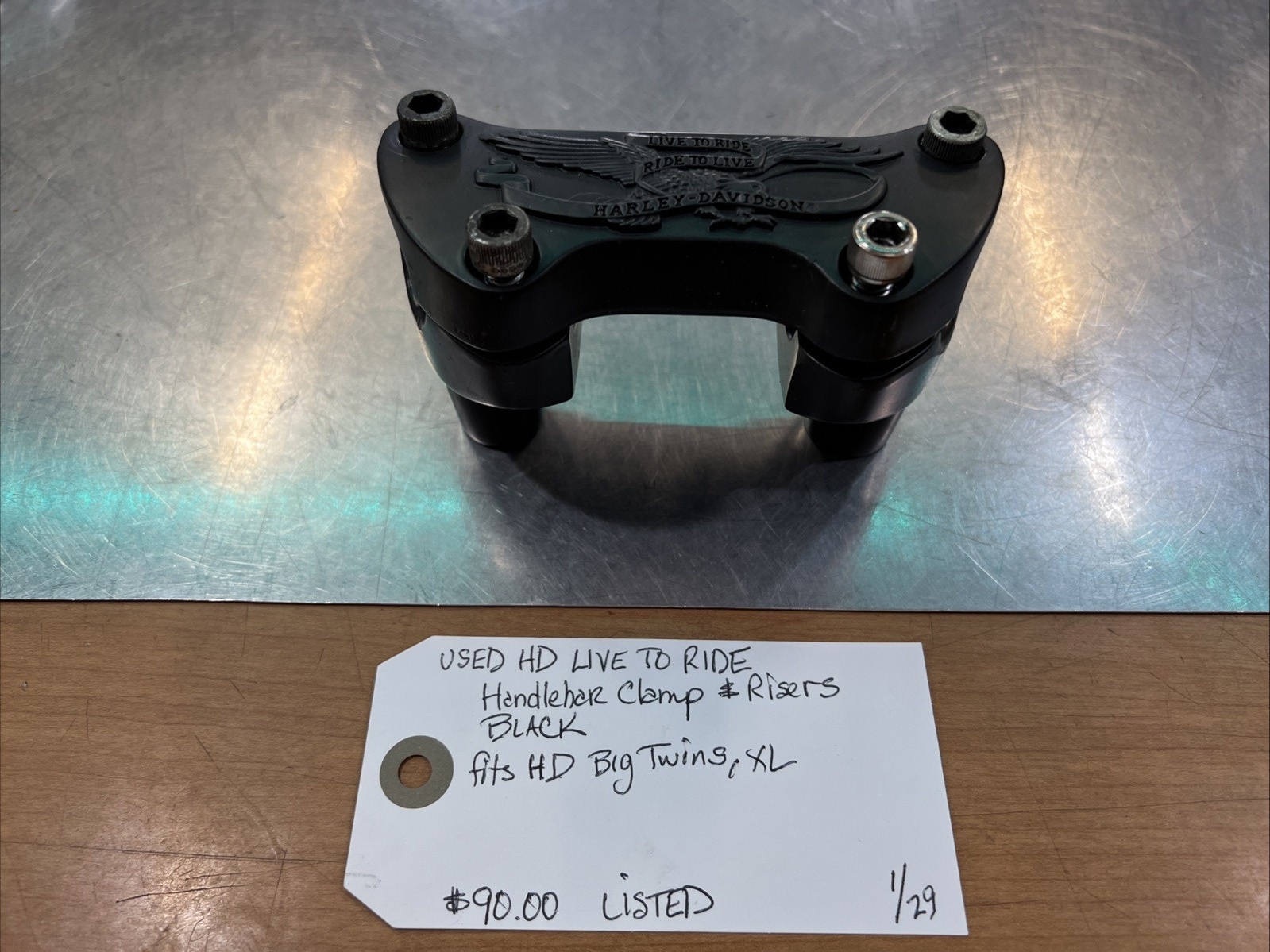 Harley Davidson Live To Ride Handlebar Clamp & Risers Black 