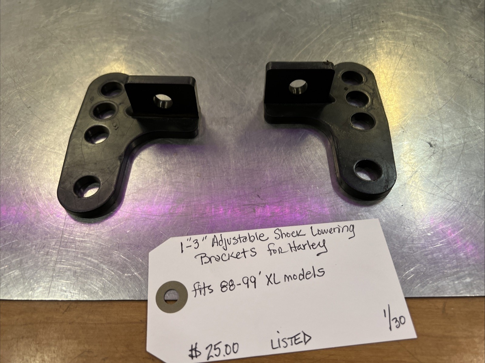 1-3” Adjustable Shock Lowering Brackets For Harley 