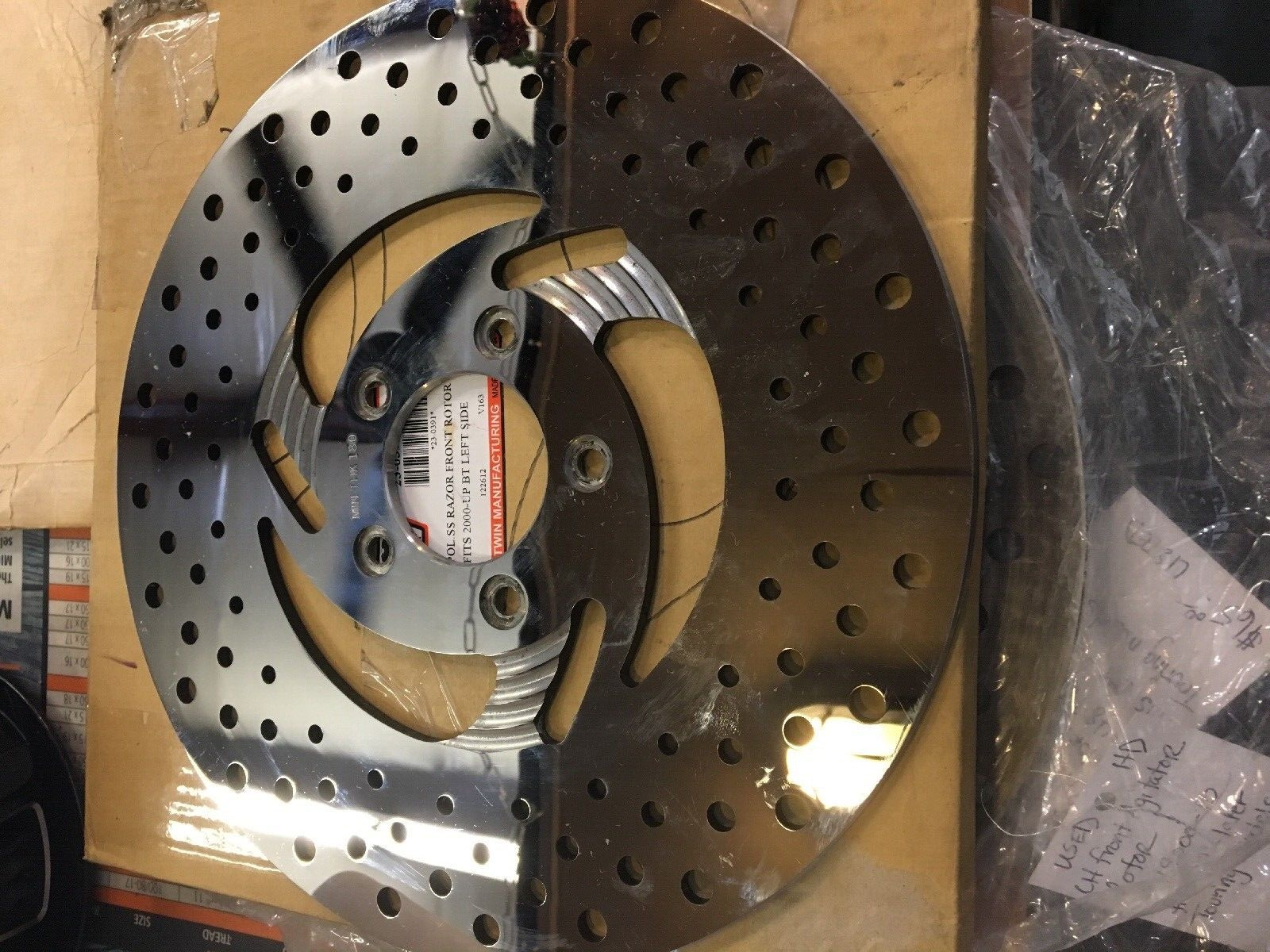 Polished SS Razor LH Front Rotor #23-0391 | Knobtown Cycle