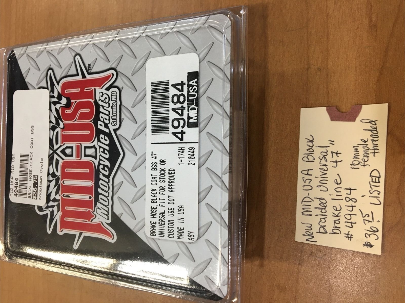 Mid-Usa black braided universal brake line 47” #49484