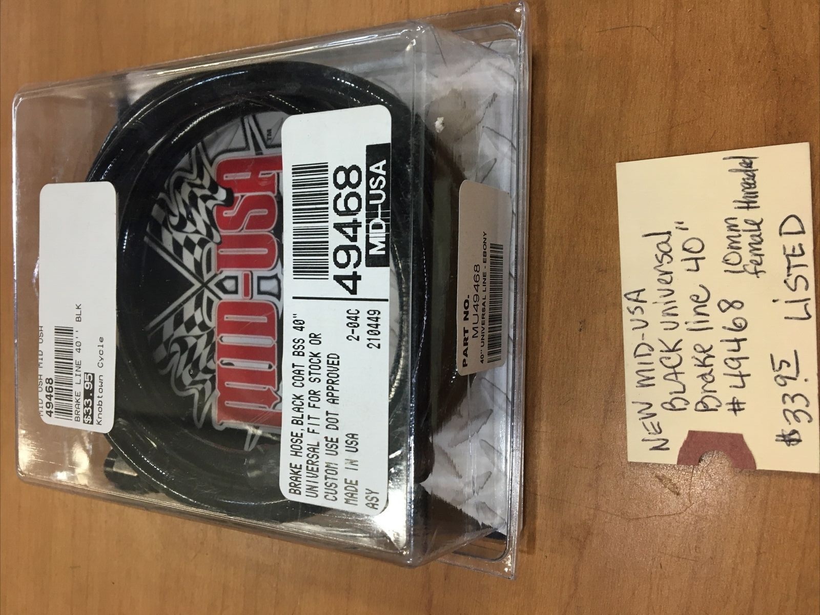 Mid-Usa black universal brake line 40” #49468