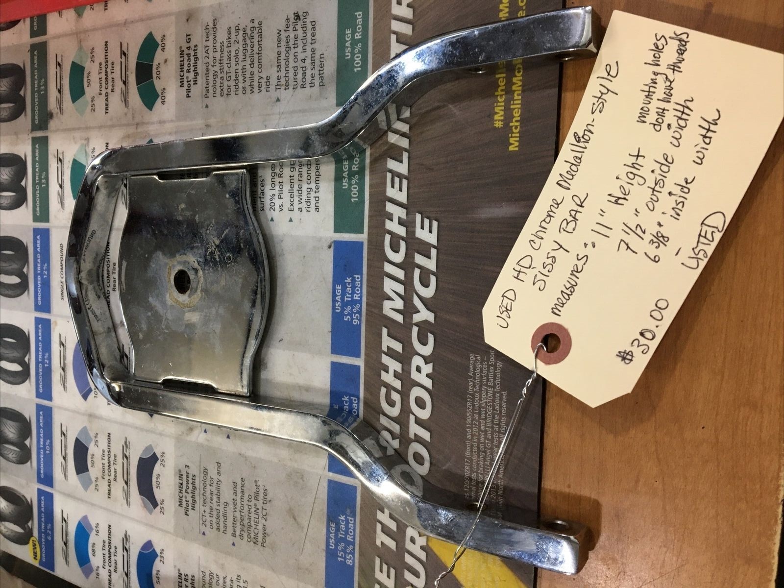 Harley Davidson Chrome Medallion-Style Sissy Bar