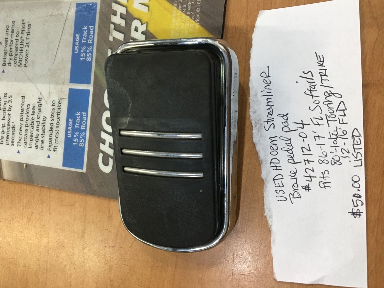 Harley Davidson Oem Streamliner Brake Pedal Pad #42712-04