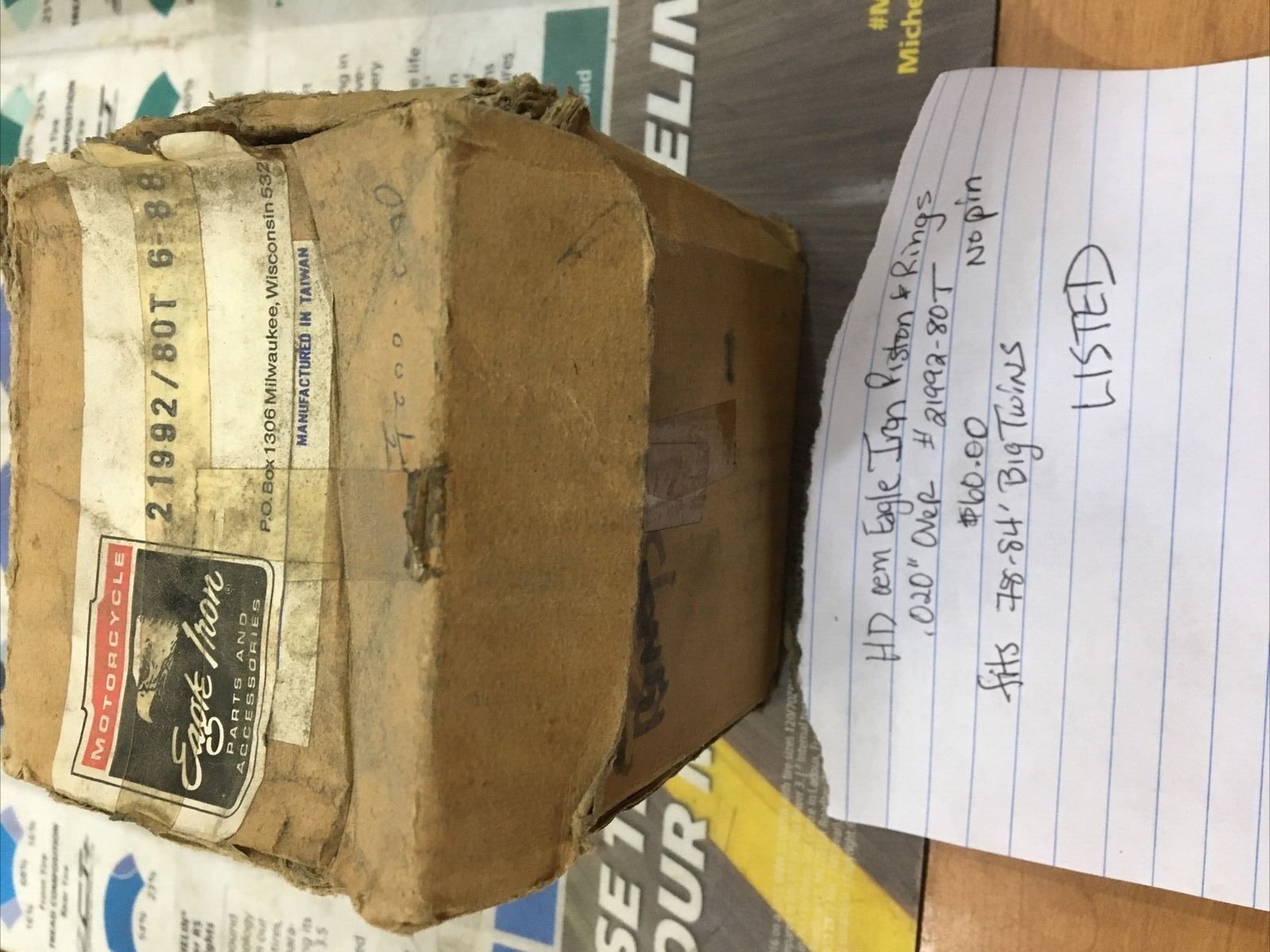 Harley Davidson oem Eagle Iron Piston And Rings .020” Over