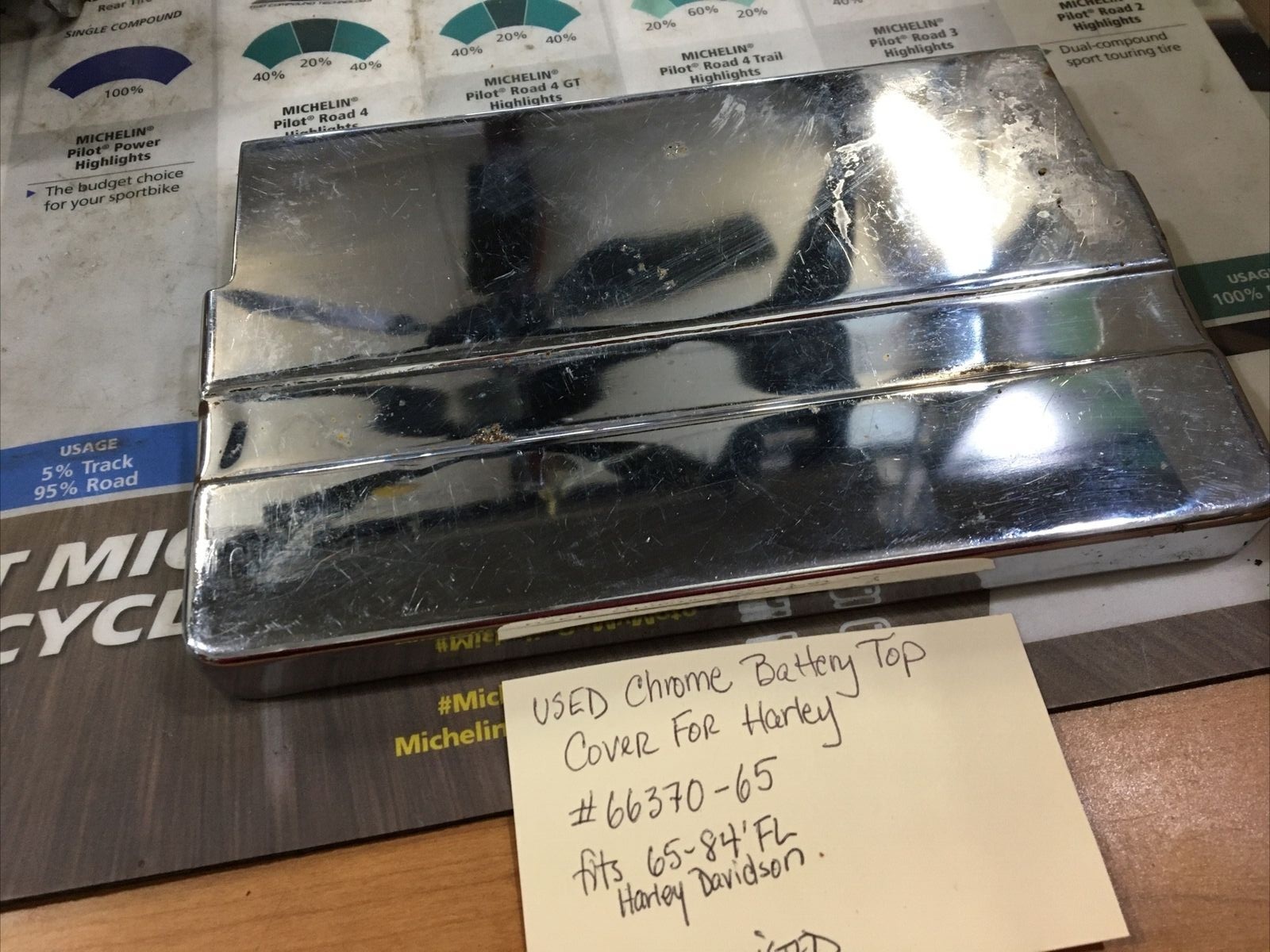 Chrome Battery Top Cover For Harley #66370-65