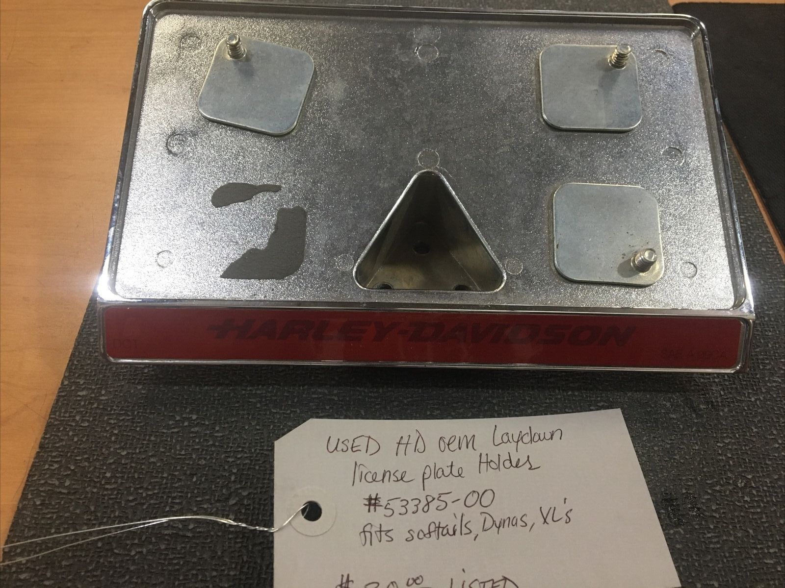 Harley Davidson OEM laydown license plate holder #53385-00