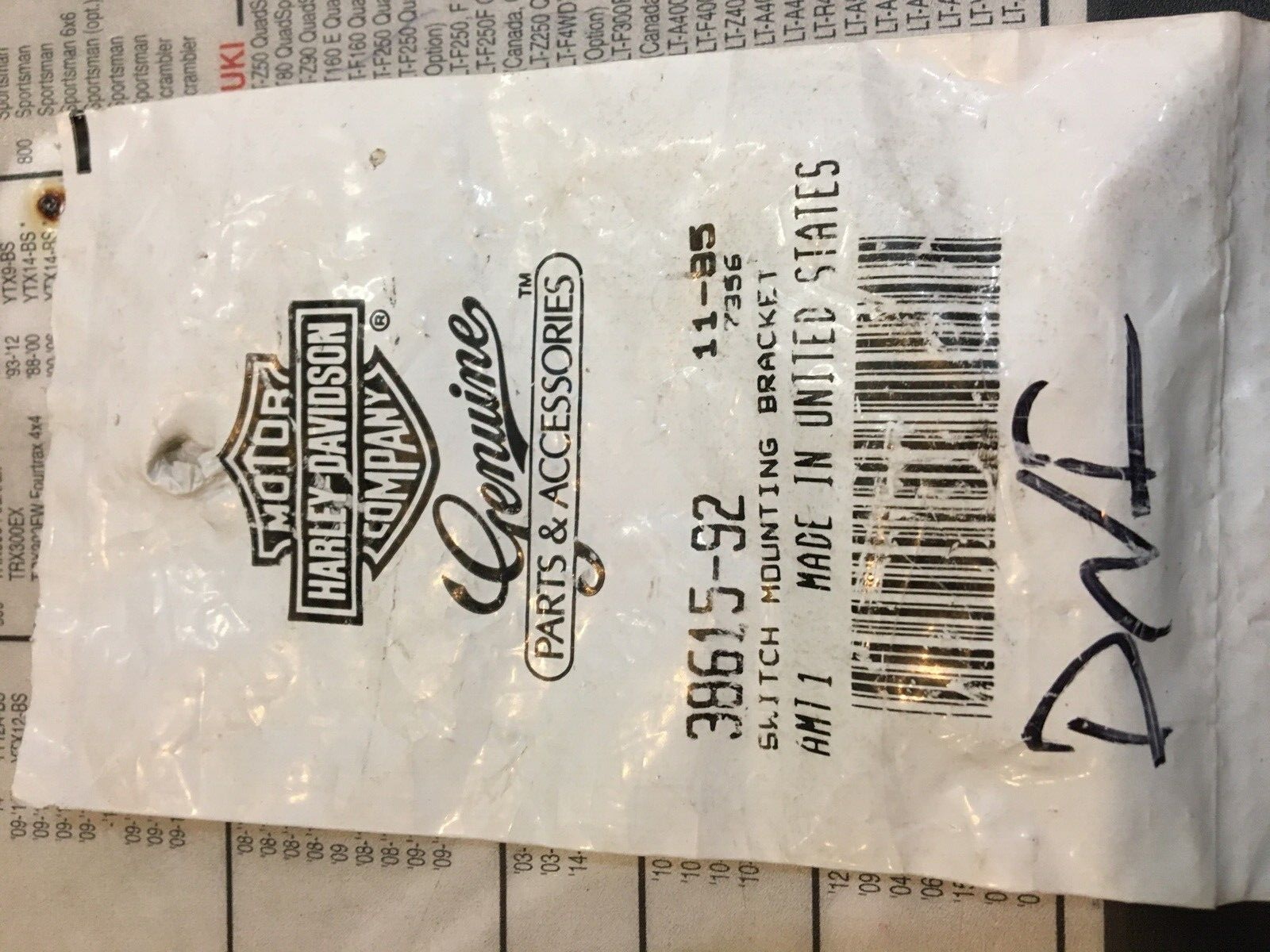 Harley Davidson OEM Switch Mounting Bracket #38615-92