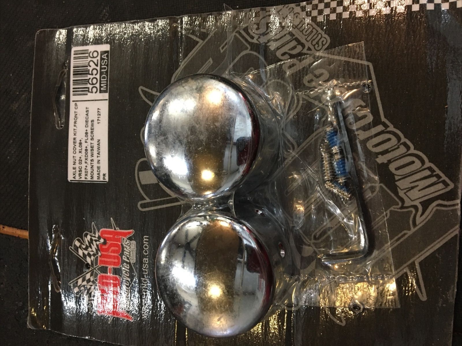 Chrome Front Axle Nut Covers #56526 | Knobtown Cycle