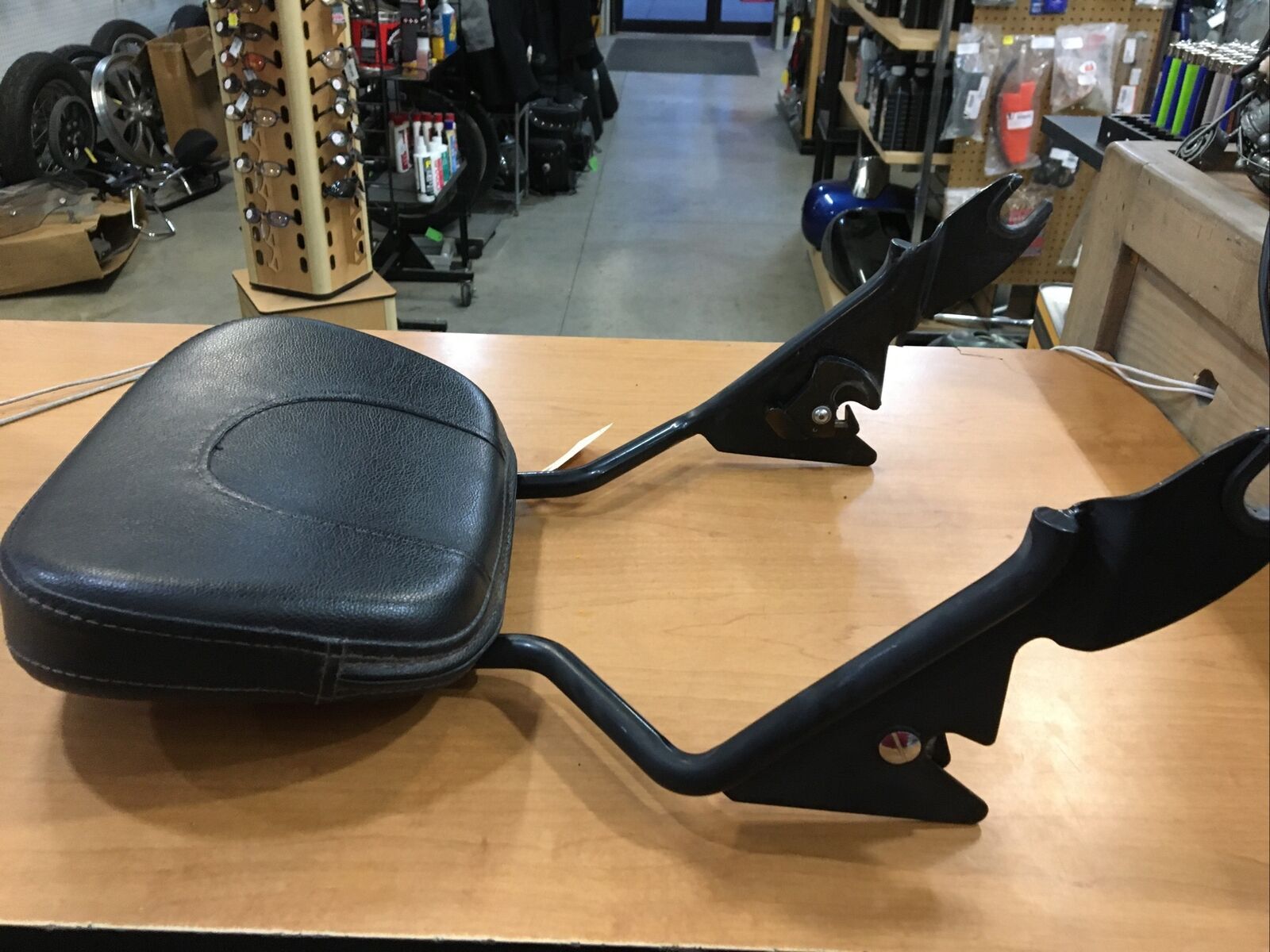 black detachable backrest and pad for Harley