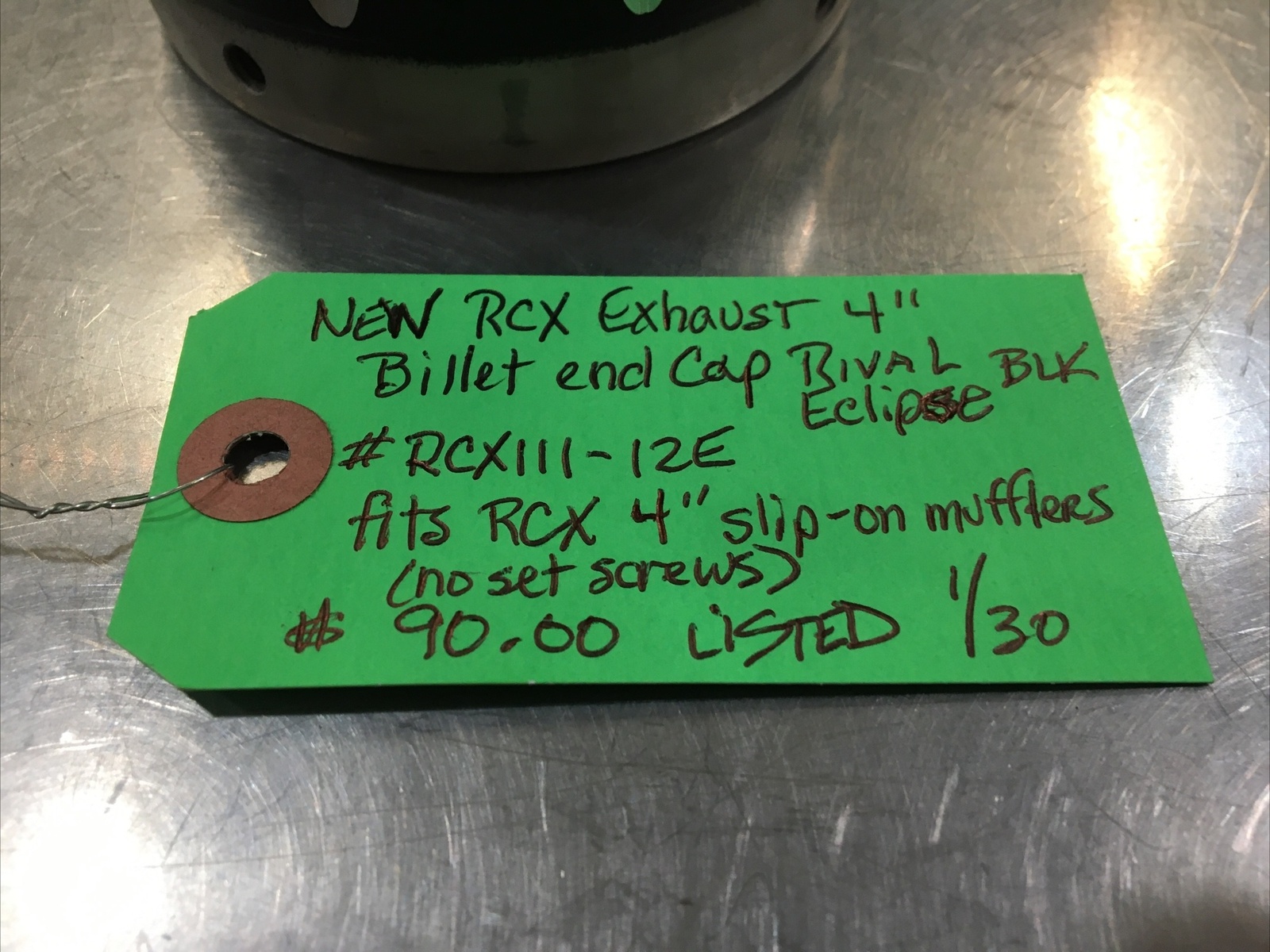 RCX Exhaust 4” Billet End Cap Rival Eclipse Black