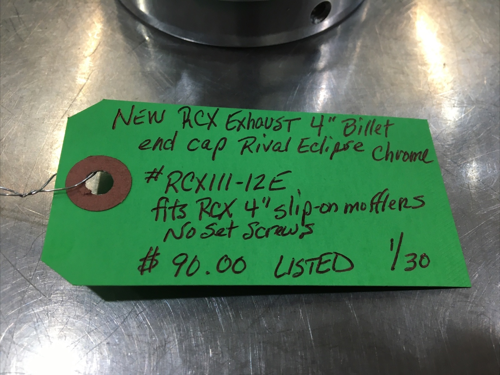 RCX Exhaust 4” Billet End Cap Rival Eclipse Chrome