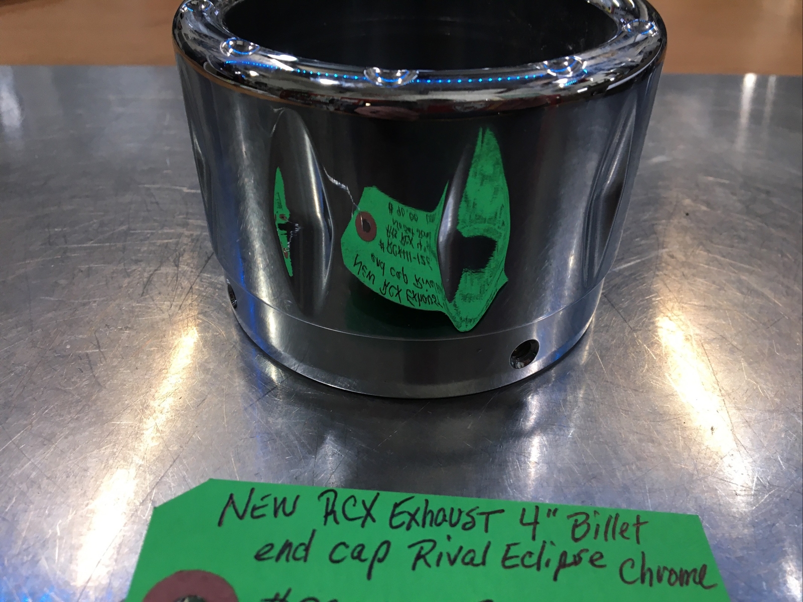RCX Exhaust 4” Billet End Cap Rival Eclipse Chrome