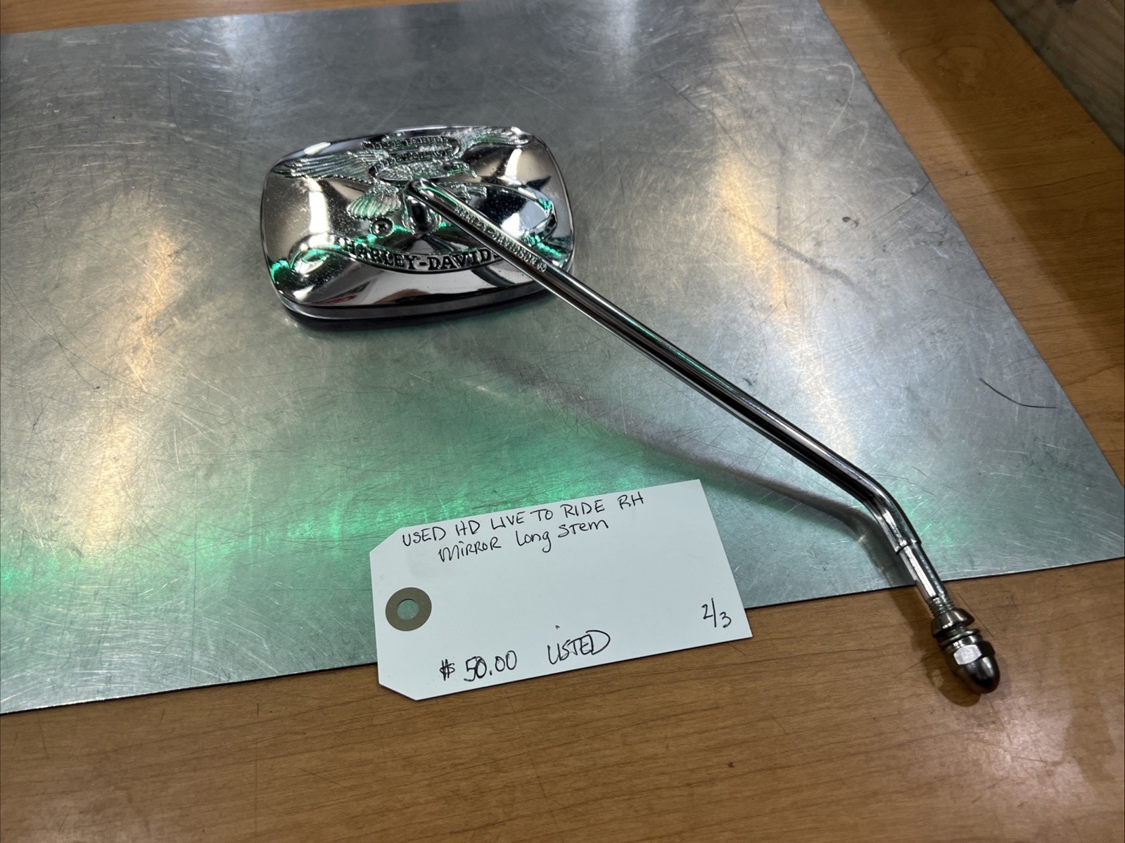 Harley Davidson Live To Ride RH Mirror Long Stem