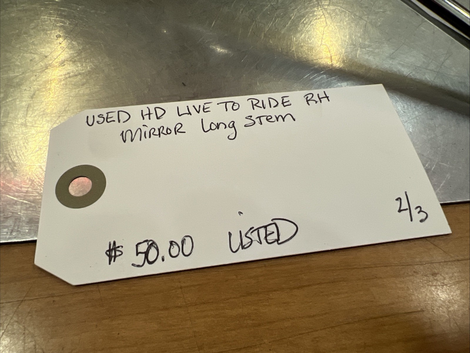 Harley Davidson Live To Ride RH Mirror Long Stem