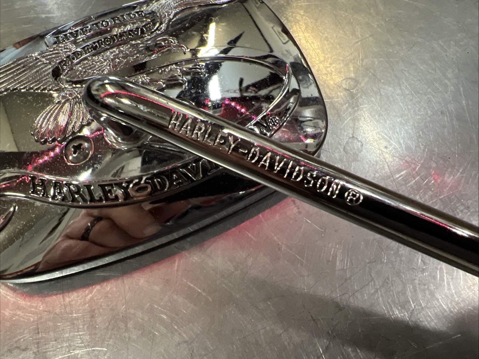 Harley Davidson Live To Ride RH Mirror Long Stem