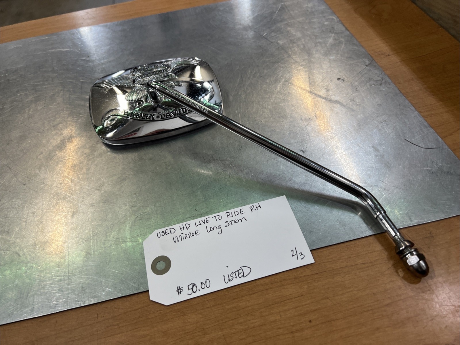 Harley Davidson Live To Ride RH Mirror Long Stem