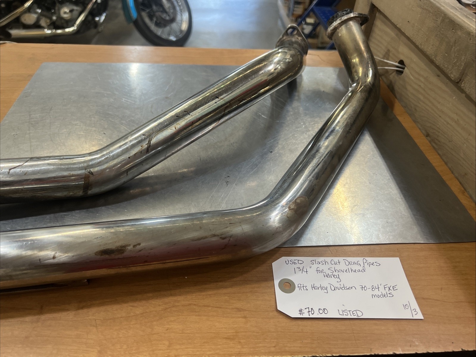 Slash Cut Drag Pipes 1-3/4” For Harley | Knobtown Cycle